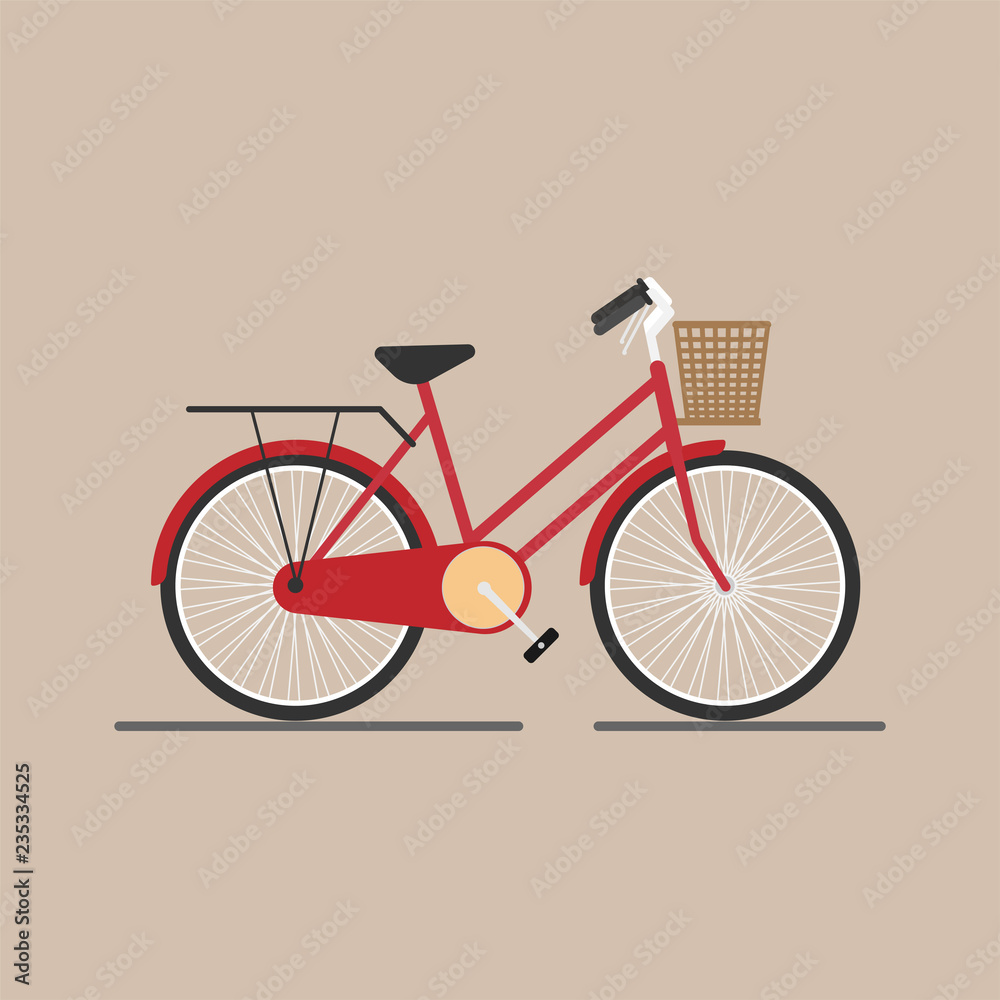 Fototapeta premium Red bike on color background