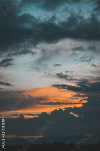 Skyscape of sunset in the city of Bogota