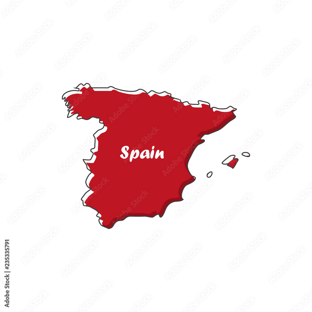 Fototapeta premium Spain map icon in a flat design. Vector illustration