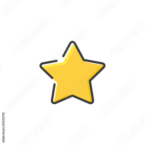 Star icon in a flat design. Vector illustration