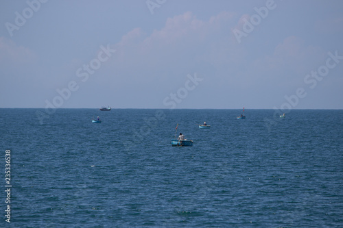 fisher boats in the sea at mui ne vietnam © Mira