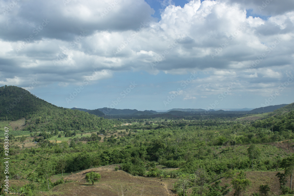 green rolling hills, landscape in vietnam