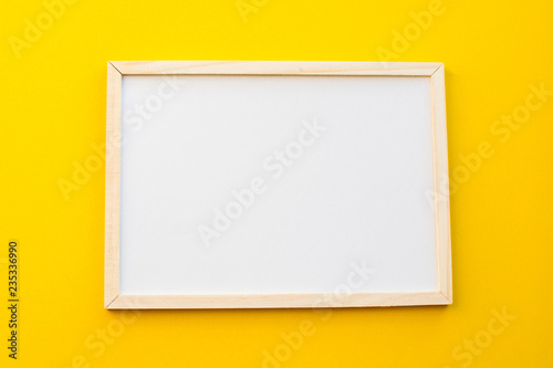 white board on yellow background.