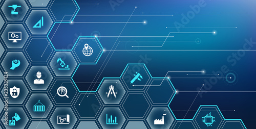 Engineering vector: digitalisation, technology, innovation - abstract concept