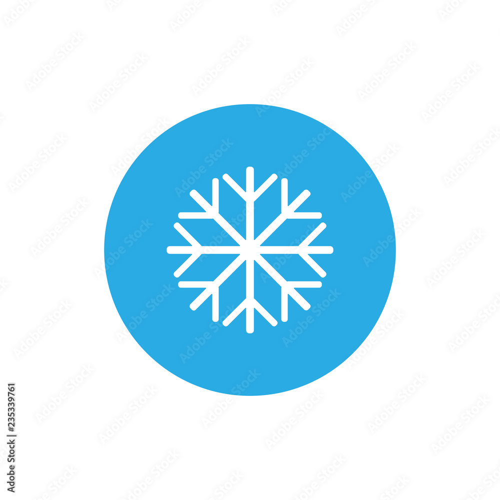 Snowflake icon, frozen sign. Vector illustration, flat design. Snowflake icon, frozen sign. Vector illustration, flat design.