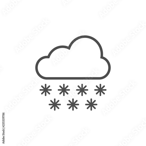 Fototapeta Naklejka Na Ścianę i Meble -  Weather snow icon. Vector illustration, flat design.