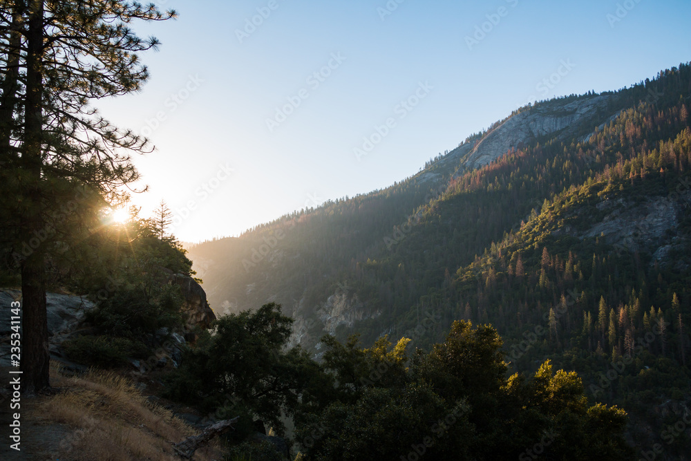 sunset in yosemite valley