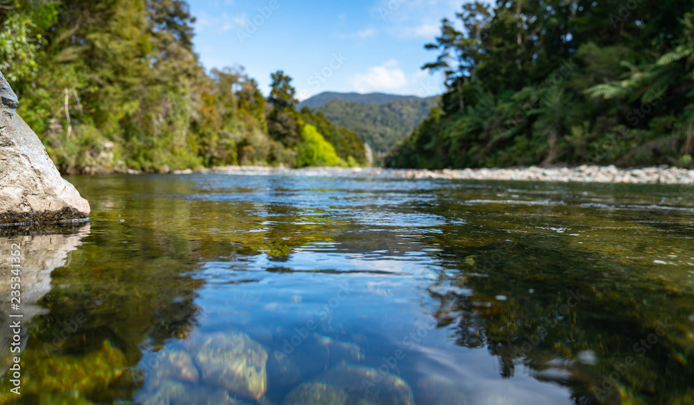 Scenic Anatoki River and bush surrounds.