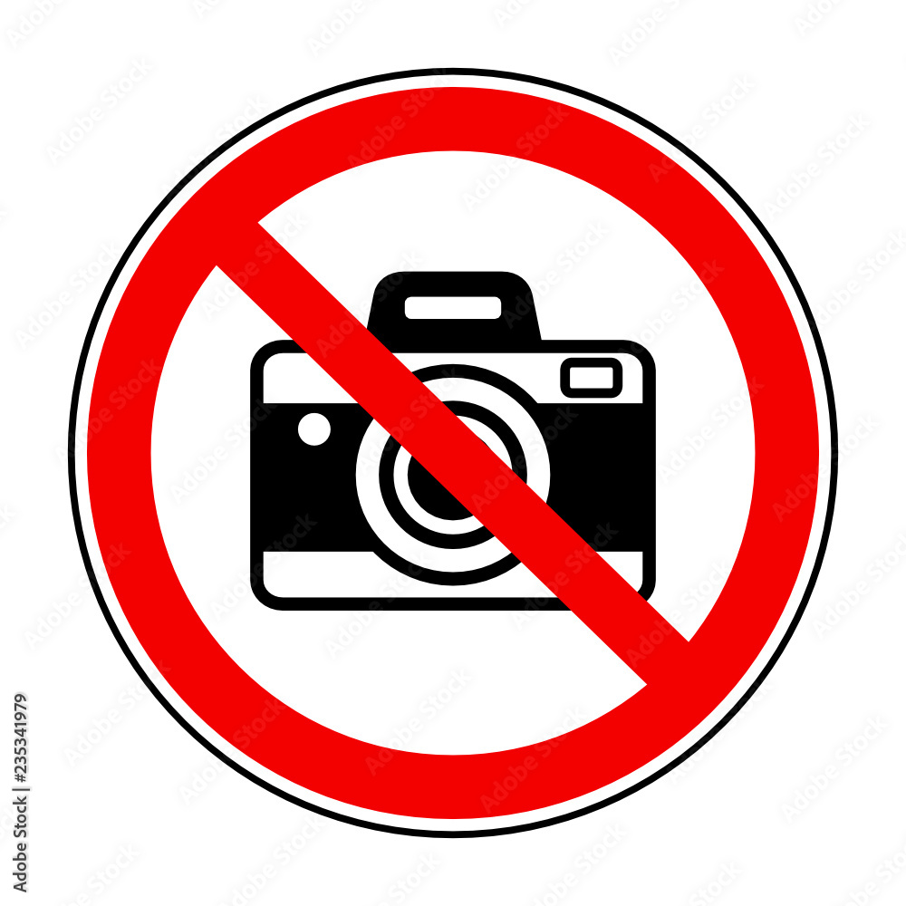 znak zakaz fotografowania - obrazy, fototapety, plakaty 