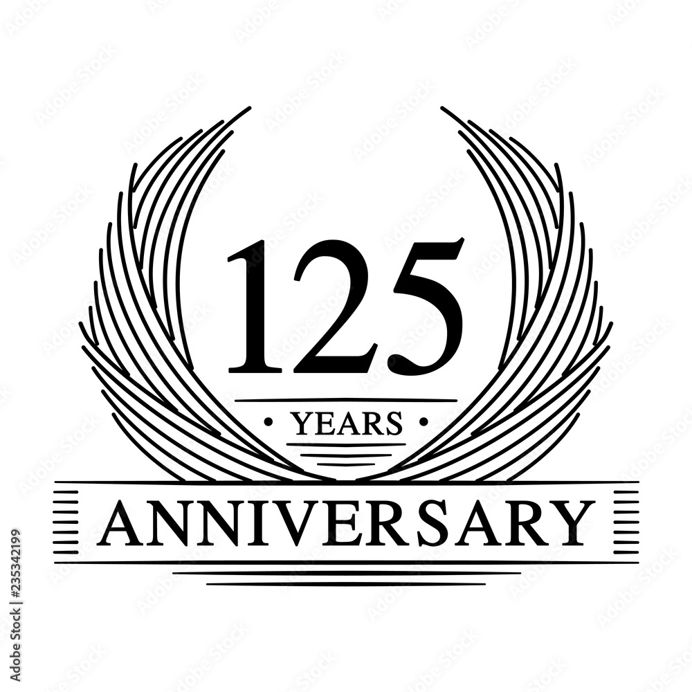 125 Years Anniversary Set. 125th Celebration Logo Collection. Vector
