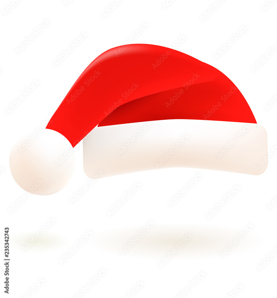 Santa Claus hat on white background isolated Santa Claus hat on white background isolated