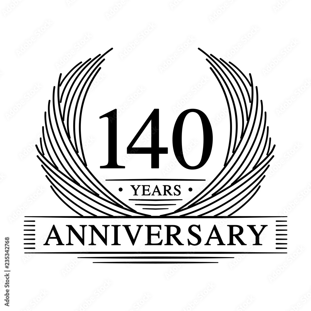 140 Years Anniversary Set. 150th Celebration Logo Collection. Vector 