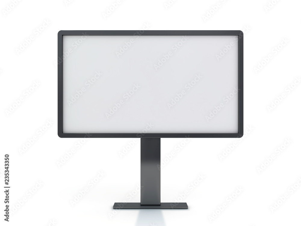 Mock up. Blank billboard outdoor advertising, public information board. 3D
