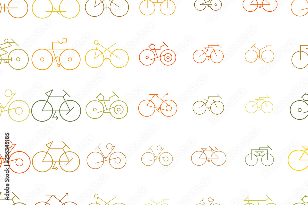 Outline of bicycle abstract hand drawn background, texture or backdrop. Drawing, shape, generative & web.