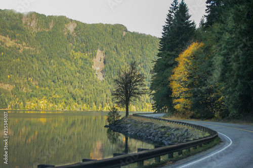 winding road lake crescent Washington state photo