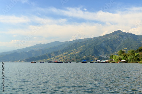 Beautiful landscape of Phewa Lake in Pokhara  Nepal