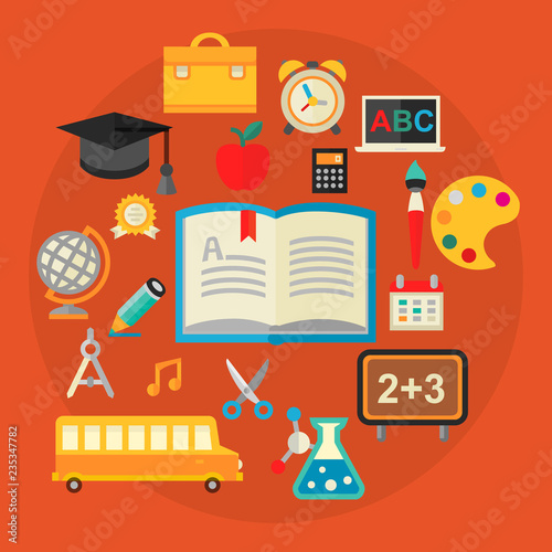 Vector illustration of education concept, trendy flat illustration photo