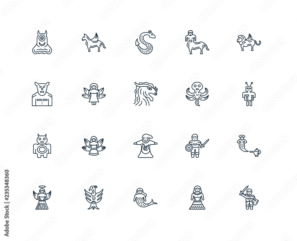 Set Of 20 Universal Editable Icons. Includes Elements Such As Kn
