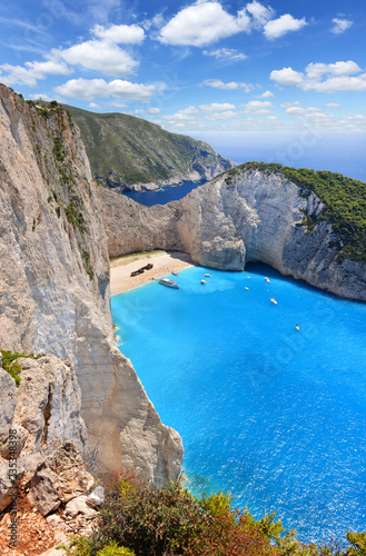 Navagio Beach on Zakynthos Island in Greece © Piotr Krzeslak