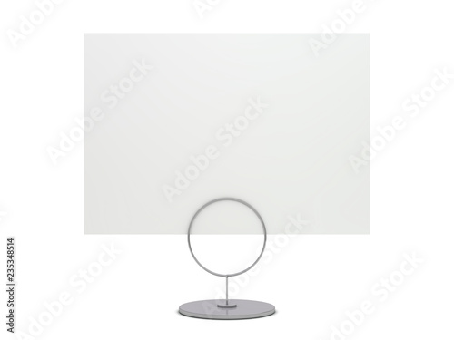 Stand for booklets with white sheets of paper. Mockup. 3D