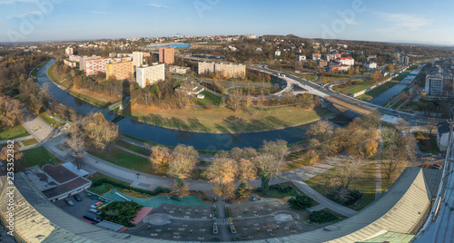 Extra wide panorama fo Silesian Ostrava, Czech Republic