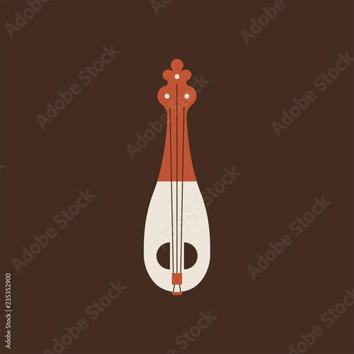 Lijerica flat vector icon. Folk music instrument