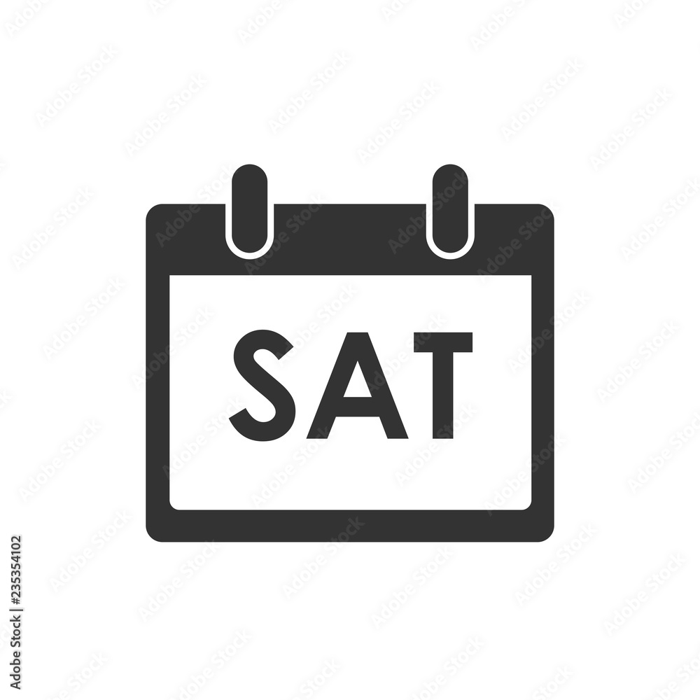 Calendar, day, event icon. Saturday. Vector illustration, flat design. Calendar, day, event icon. Saturday. Vector illustration, flat design.