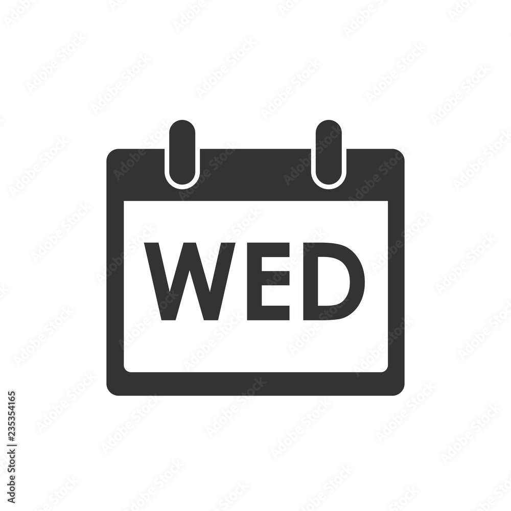 Calendar, day, event icon. Wednesday. Vector illustration, flat design. Calendar, day, event icon. Wednesday. Vector illustration, flat design.