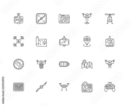 Simple Set of 20 Vector Line Icon. Contains such Icons as contro