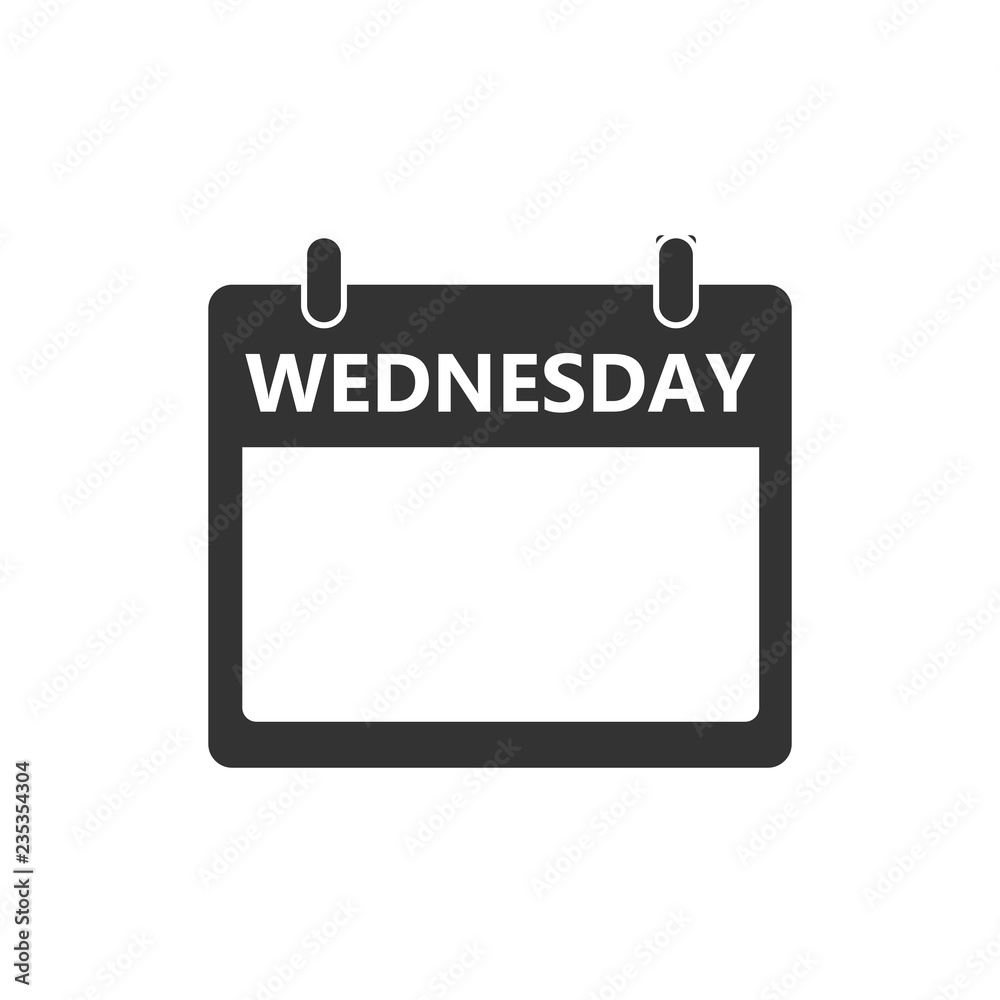 Calendar, day, event icon. Wednesday. Vector illustration, flat design.