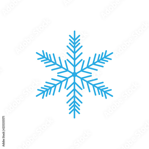 Snowflake icon, snow sign. Vector illustration, flat design.