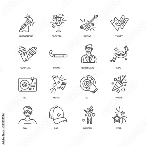 Simple Set of 16 Vector Line Icon. Contains such Icons as Star,