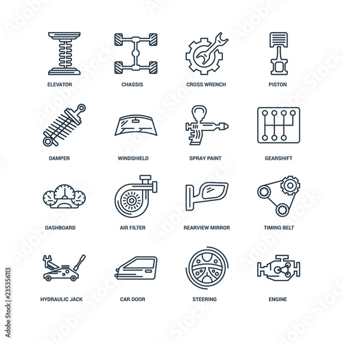 Set Of 16 Universal Editable Icons. Includes Elements Such As En