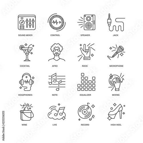 Simple Set of 16 Vector Line Icon. Contains such Icons as High h