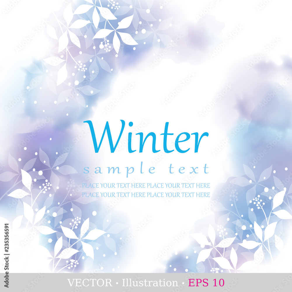 Winter. Four seasons calendar days of the year cover of the title page.  Colorful hand drawn design from watercolor stains. Vector illustration  Stock Vector | Adobe Stock