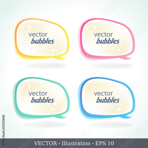 Set of colorful speech bubbles. Vector illustration of speech bubbles on white background