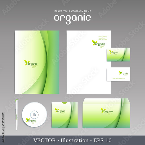 Corporate identity template. Editable corporate identity template - design including CD, letterhead blank, envelope and visiting card. Vector illustration