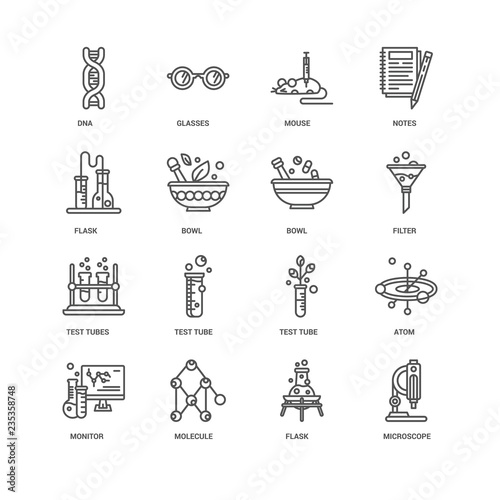 Simple Set of 16 Vector Line Icon. Contains such Icons as Micros