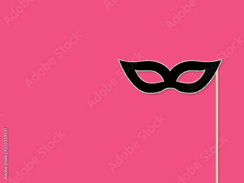 Black and silver mask. Vector illustration in flat style