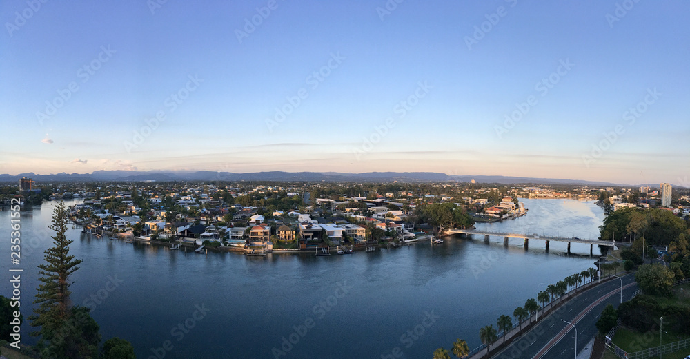 Surfers Paradise Panoramic Aerial Landscape View