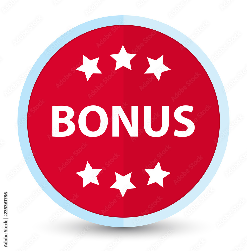 Bonus icon flat prime red round button Bonus icon flat prime red round button