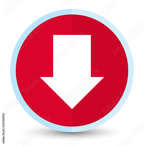 Download arrow icon flat prime red round button