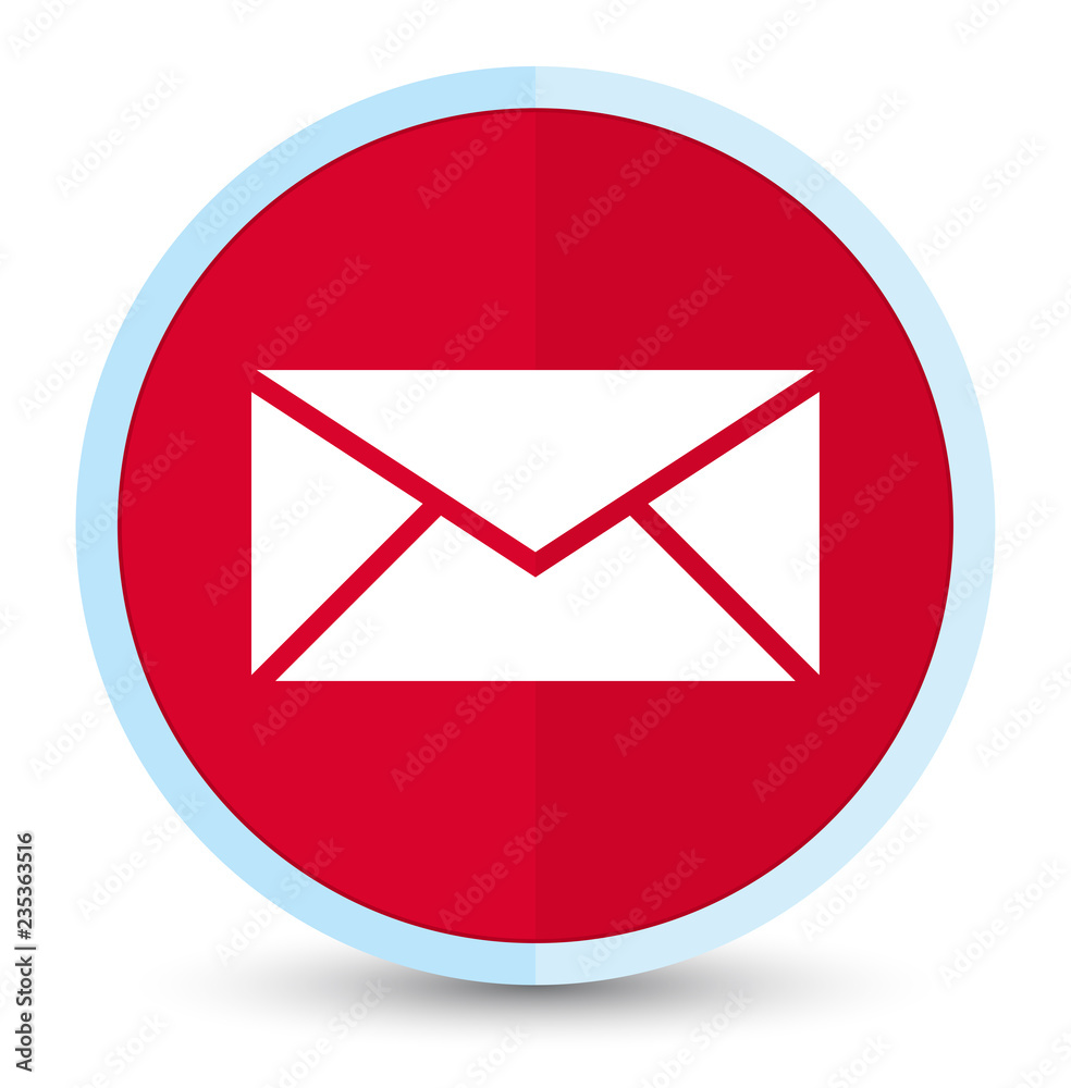 Email icon flat prime red round button Email icon flat prime red round button