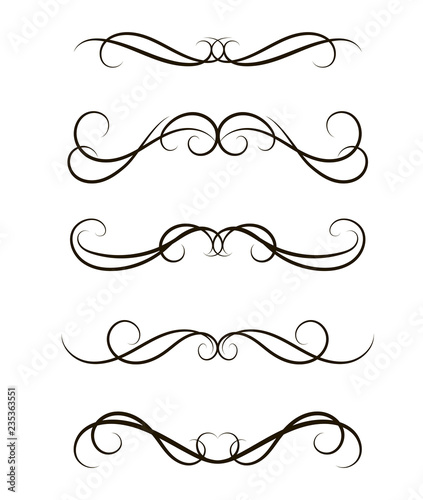 Set of curls and scrolls for design