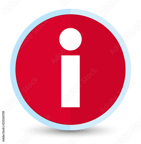 Info icon flat prime red round button