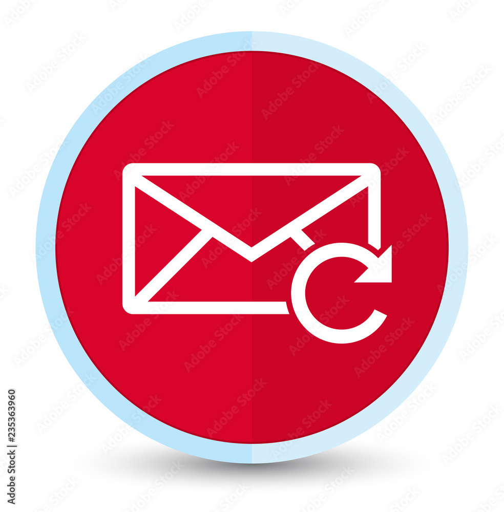 Refresh email icon flat prime red round button Refresh email icon flat prime red round button