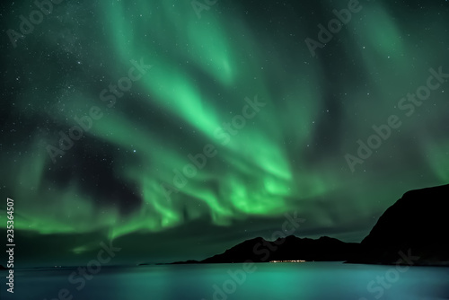 Aurora Borealis - northern lights - View from Grotfjord - Kwaloya - north Norway