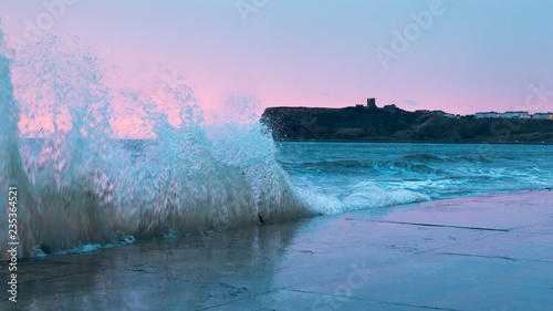 Waves at Scarborough Castle