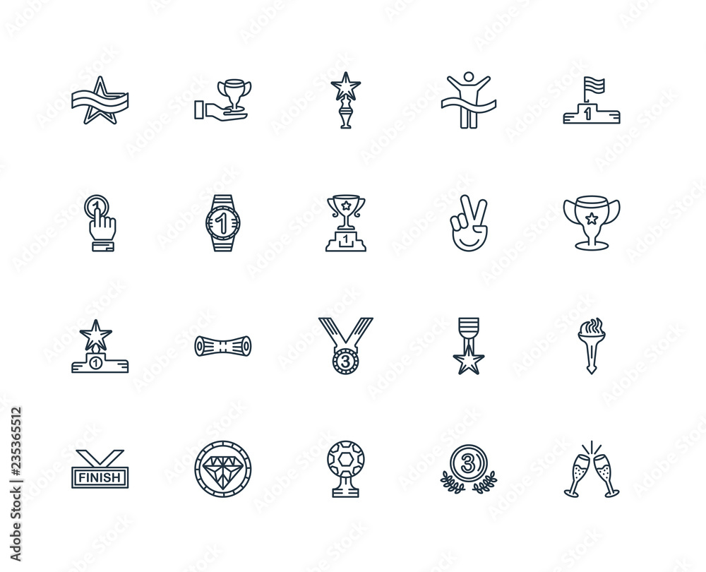 Set Of 20 Universal Editable Icons. Includes Elements Such As Ch
