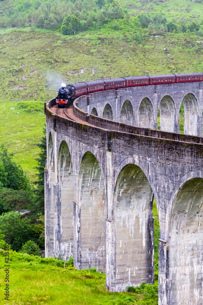 Schottland, Glenfinnan Viaduct, Zug The Jacobite